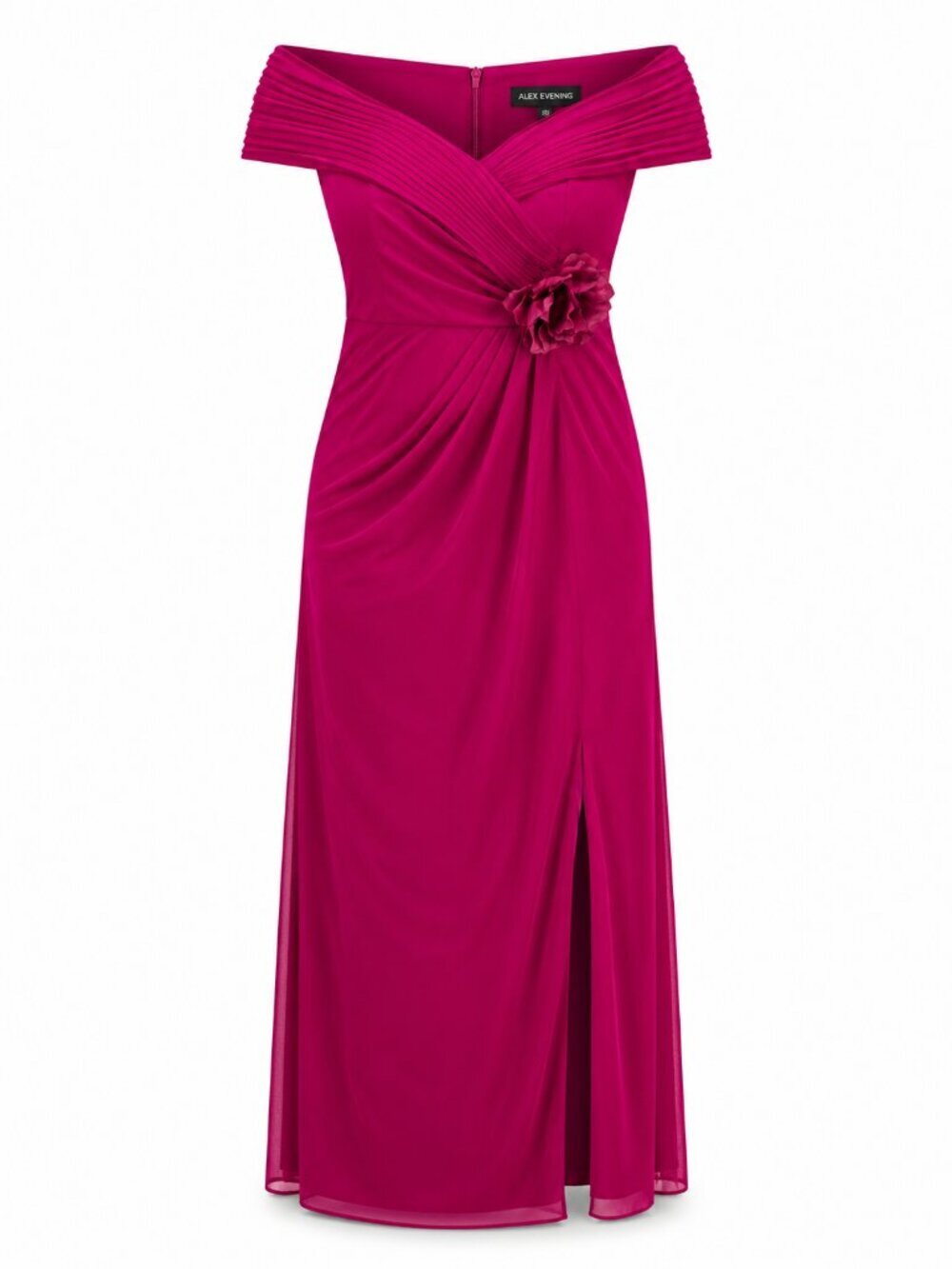 Alex Evenings Magenta Rosette Formal Gown 18W NWT Plus Wedding Gala